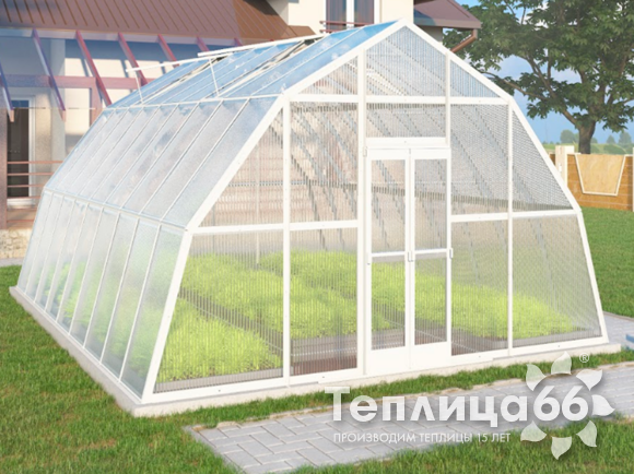 Теплица Рада Иткуль из поликарбоната, 4,5х6 метров, белая